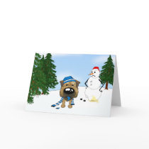 Border Terrier Winter Scene