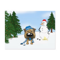 Border Terrier Winter Scene