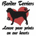 Border Terriers Leave Paw Prints embroidered shirts