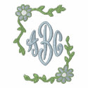 Bordered Floral Monogram Template embroidered shirts