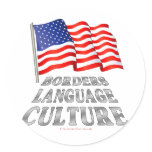 Borders, Language, Culture Round Sticker