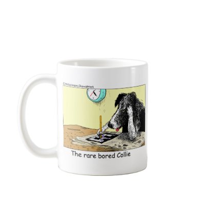 Bored Border Collie Funny Gifts Tees Collectibles Mugs by beardiethor123