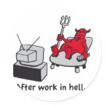 Bored Devil Runder Aufkleber