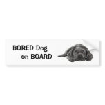BORED DOG ON BOARD: Pencil Art bumper stickers