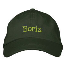 BORIS Name Designer Cap Embroidered Hats