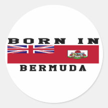 Born In Bermuda Round Stickers