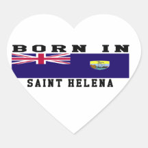 Born In Saint Helena Heart Stickers