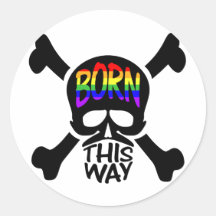 Born This Way Skull & Crossbones Sticker
