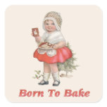 Born To Bake Square Sticker
