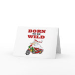 Born to Be Wild Biker Santa Greeting Card