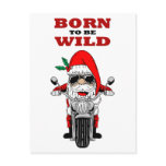 Born to Be Wild Biker Santa Postcard