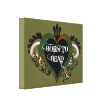 Born to Bead heart Canvas Print (green)