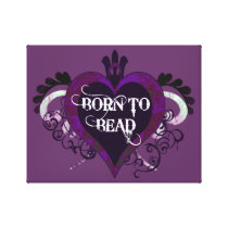 Born to Bead heart Canvas Print (purple)
