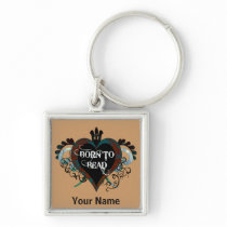 Born to Bead heart keychain (teal)