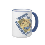 BORN TO FISH FORCED TO WORK MUG