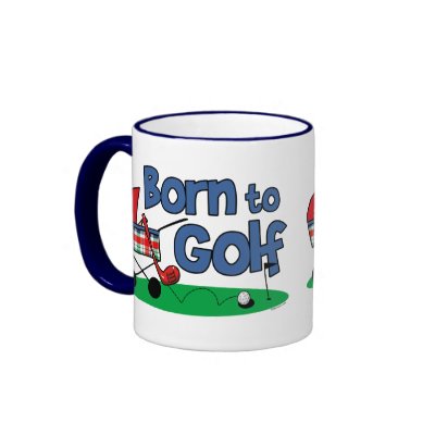 Born To Golf Mugs by pinkinkart