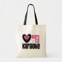 Born to Karaoke Heart Canvas Bag
