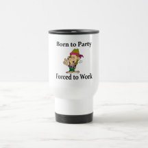 Born To Party Forced To Worked Hippie black Coffee Mug