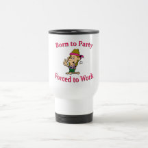 Born To Party Forced To Worked Hippie pink Mug