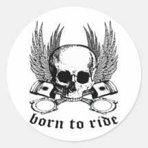 Born To Ride Round Stickers