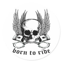 Born To Ride Round Stickers