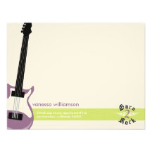 Born to Rock! Custom Flat Note Cards (purple) Custom Invite