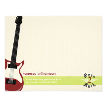 Born to Rock! Custom Flat Note Cards (red) Personalised Invites