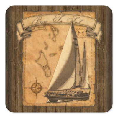 Born To Sail Sticker by packratgraphics