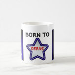 Born to Serve Leather Flag and Star Mugs