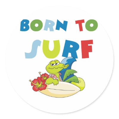 Born to Surf Round Stickers by sport_shop