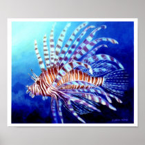 Borneo Lion Fish Art Poster