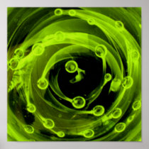 Boro Blacklight Neon Green Glass Nebula Universe Posters