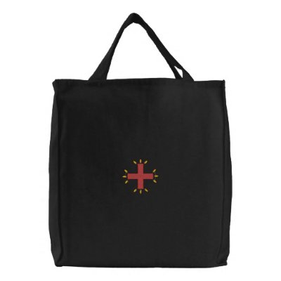 Borsa ricamata con grande stemma antoniano canvas bags by alesratt