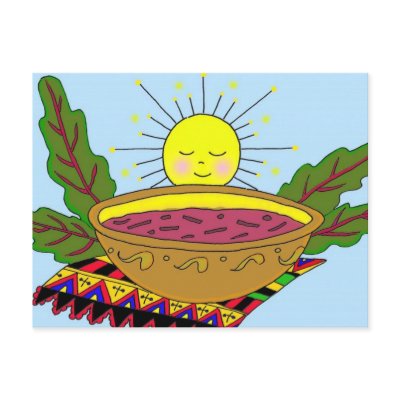 Borshch Power Ukrainian Folk Art Post Card by perogies