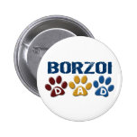 BORZOI DAD Paw Print 1 Pinback Buttons
