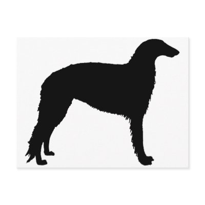 Borzoi Dog (in black) by dogsandhorses