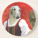 Borzoi Lady Owl Coaster