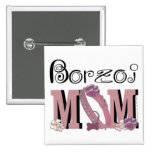 Borzoi MOM Pinback Buttons