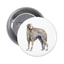Borzoi Pinback Buttons