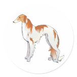 Borzoi Round Stickers