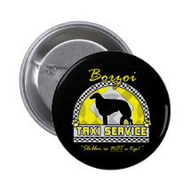 Borzoi Taxi Service Pinback Button