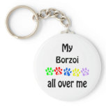 Borzoi Walks Design Key Chain