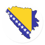 Bosnia and Herzegovina map BA Round Sticker