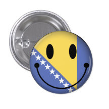 Bosnia and Herzegovina Smiley Pinback Buttons