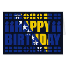 Bosnia Herzegovina Flag Birthday Card