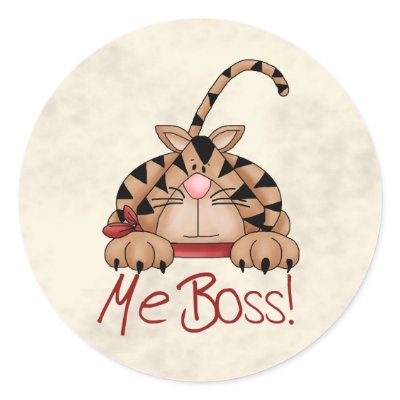 Boss Cat Round Sticker by CuteArt