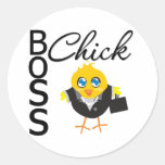 Boss Chick Round Sticker