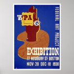 Boston Art Exhibition 1938 WPA Print