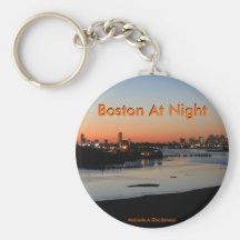 Boston At Night Keychains