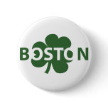 Boston Irish Shamrock Button
